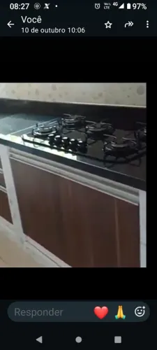 Fogão Cooktop e pedra em mármore