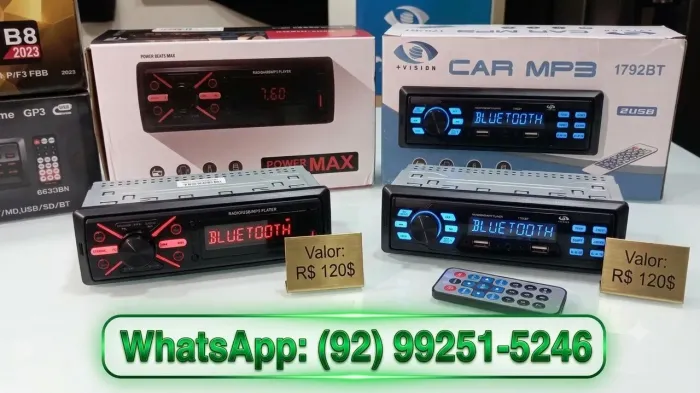 Som automotivo bluetooth a pronta entrega.