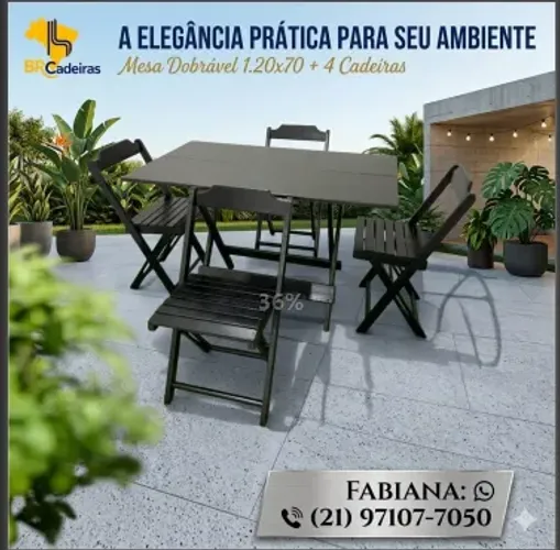 Mesa 1.20x70 com cadeiras