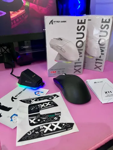 Mouse Gamer Attack Shark X11 22000dpi Sem Fio Usb Bluetooth