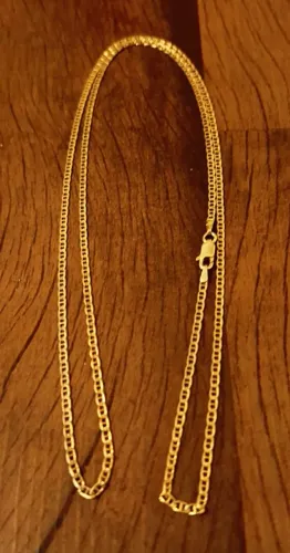 CORDÃO DE PRATA 925 BANHADO A OURO MIL NOVO 