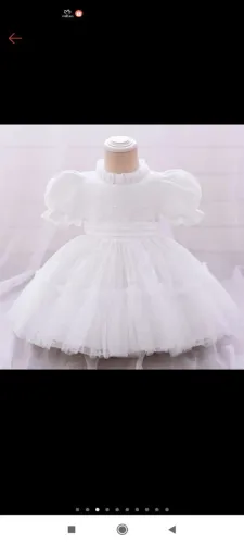 Vestido luxo bebê branco 18-24 meses ano novo batizado