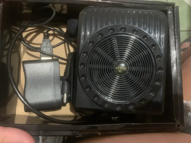 Microfone lapela com caixa