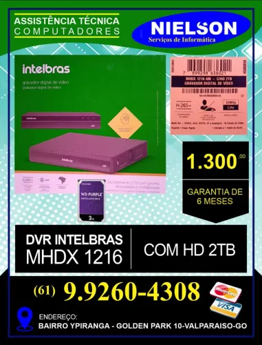DVR INTELBRAS 1216-COM HD 2TB