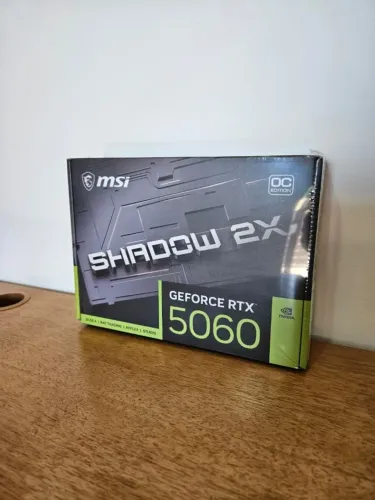 Placa de Vídeo MSI GeForce RTX 5060 Shadow 2X OC 8GB GDDR7 - Nova Lacrada com NF