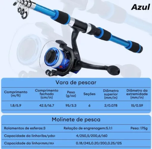 Vara de pesca - kit com molinete