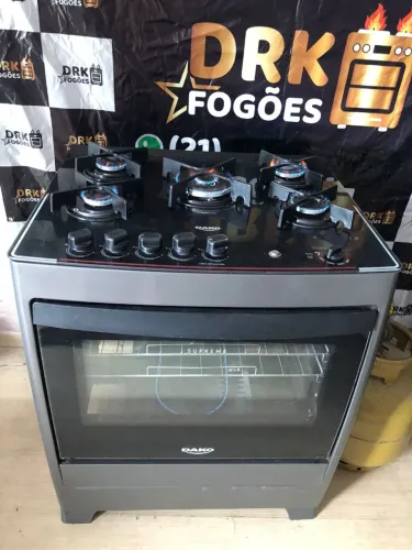 Fogão elétrico com tampo de vidro 5 bocas lindoo