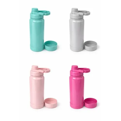 Garrafa Térmica - 360ml, 600ml, 1000ml, Aço Inox 304, 24h Gelado, Tampa Rosca