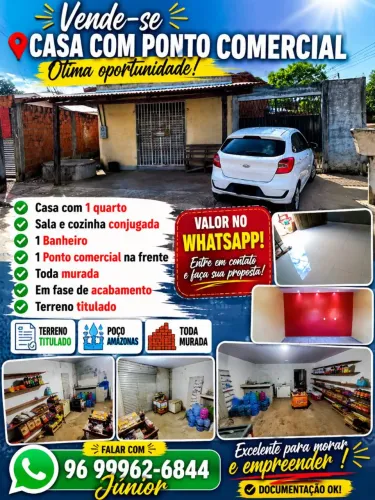 Vendo uma casa cm ponto comercial na frente 