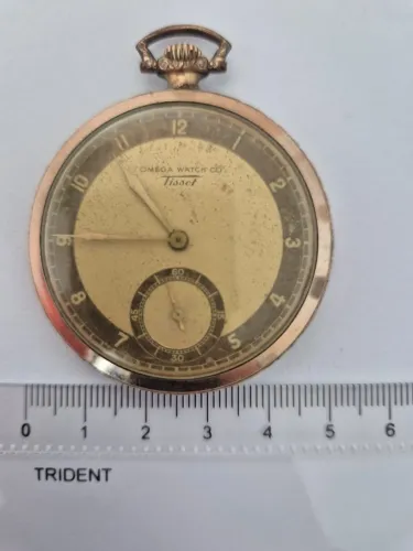 Relógio De Bolso Omega Tissot Plaqué Ouro Anos 30