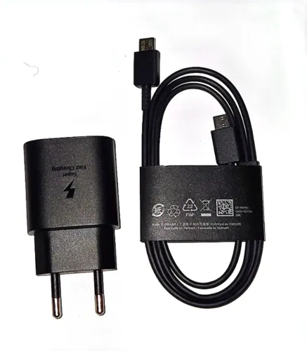 Carregador Samsung Turbo Fast Charging 25W Tipo C com cabo Tipo C nas duas pontas