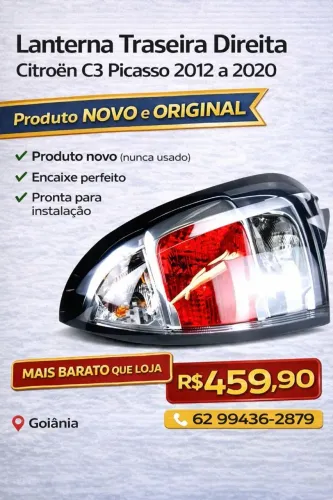 Lanterna Traseira Direita Citroën C3 Picasso 2012 a 2020 Original Nova