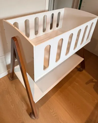 Mini Berço Sissi Matic Eco Wood + Colchão + Kit Berço