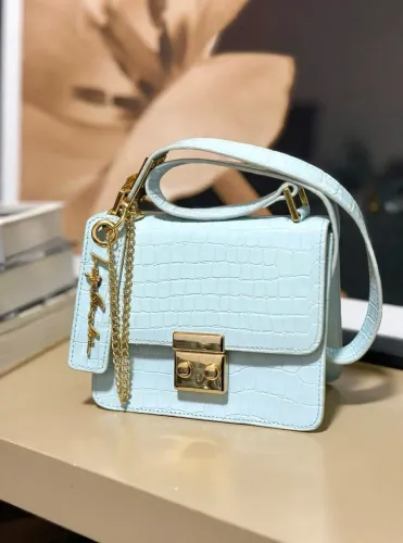 Bolsa croco azul Luiza Barcelos 