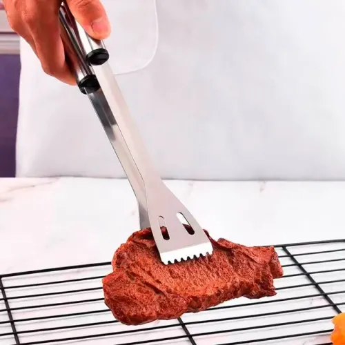 Kit Churrasco Espetos Garfo Espátula e Pegador [7 Peças]