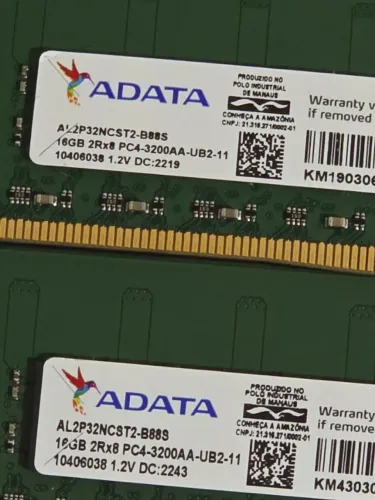 32Gb Memória RAM (2x16Gb) DDR4 3200Mhz ADATA (SK Hynix) (VALOR FINAL) - 100% Testada