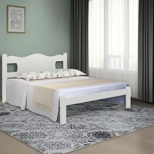 Cama de Casal Munique 100% MDF Branco - Gabrielli<br>