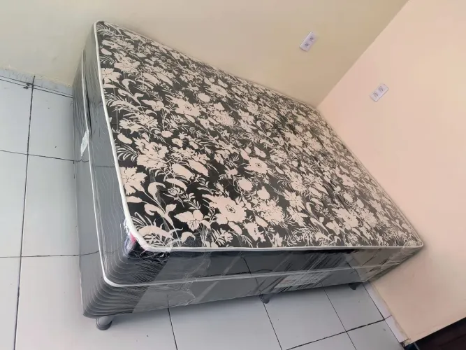 Cama Casal Box Espuma Higienizada 