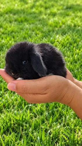 Coelho da raça mini lop uruguaio 