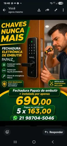 Fechadura eletrônica Papaiz