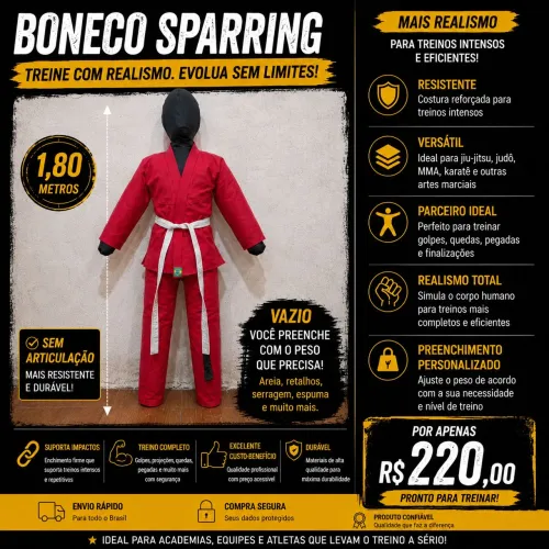 Boneco sparring 1,80m de queda vazio