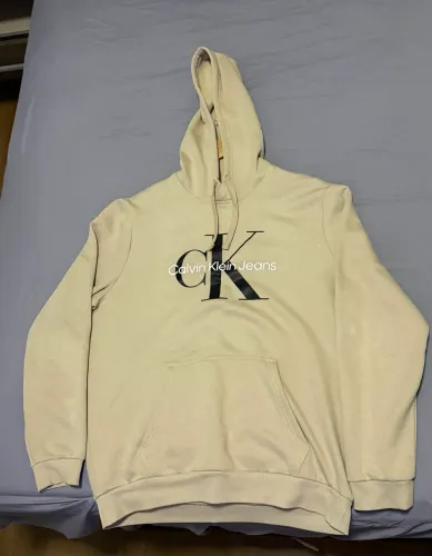 Moletom Masculino Hoddie Calvin Klein Jeans - Beje / Caqui Medio