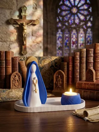 Altar de Cabeceira Nossa Senhora: Design Exclusivo em 3D