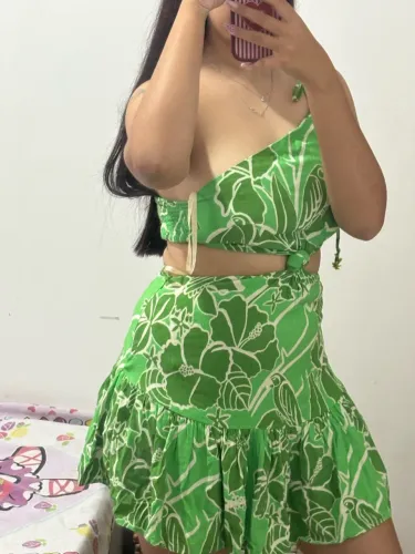 Vestido Farm verde tamanho P
