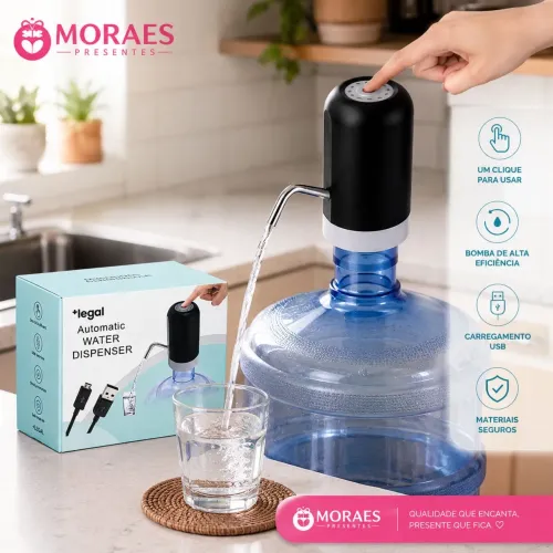 Bomba elétrica para galão de água recarregável USB com acionamento automático
