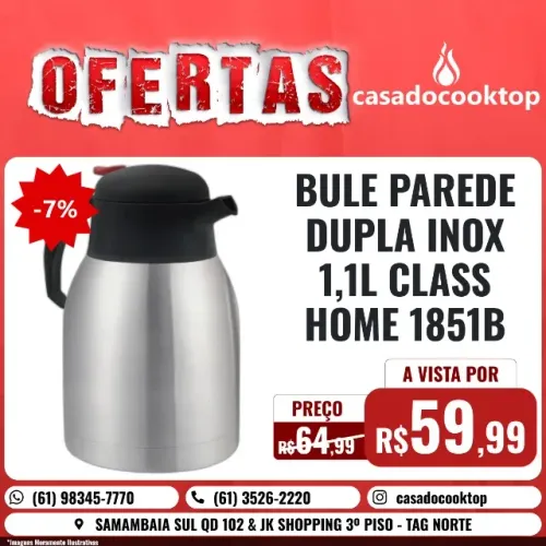 BULE PAREDE DUPLA INOX 1,1L CLASS HOME 1851B