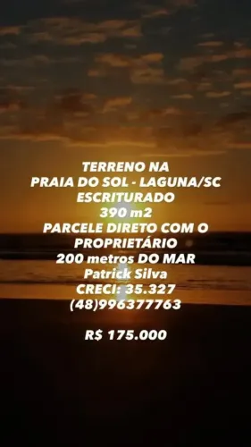 Parcele direto c/ proprietário! 200 m do mar! Terreno 390m² escriturado. Negocição facilit