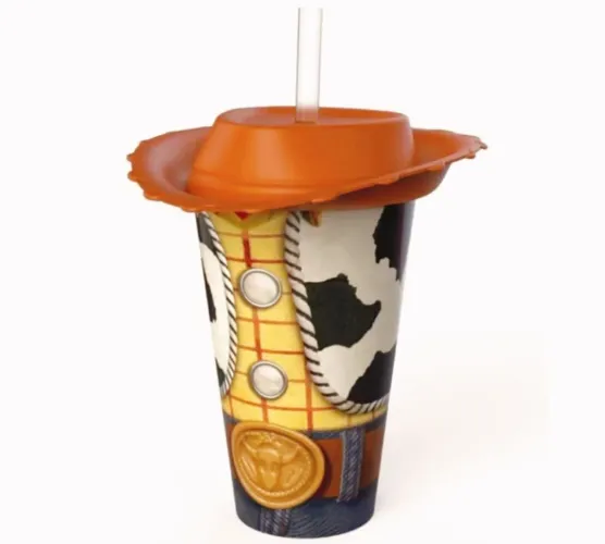 Copo Woody Toy Story 5 Cinépolis 2026 c/ tampa chapéu Cowboy