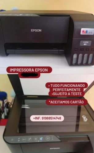 Vendo, impressora, mesa de escritório e capas de festa