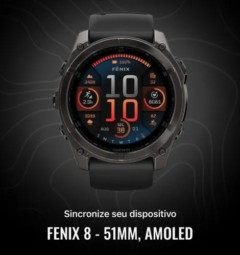 Garmin fênix 8 Amoled 51mm SAPPHIRE - SEMIZERO