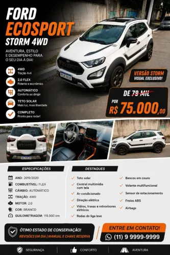 Ford Ecosport Storm 2.0 4WD 16V Flex 5P Aut. 2020