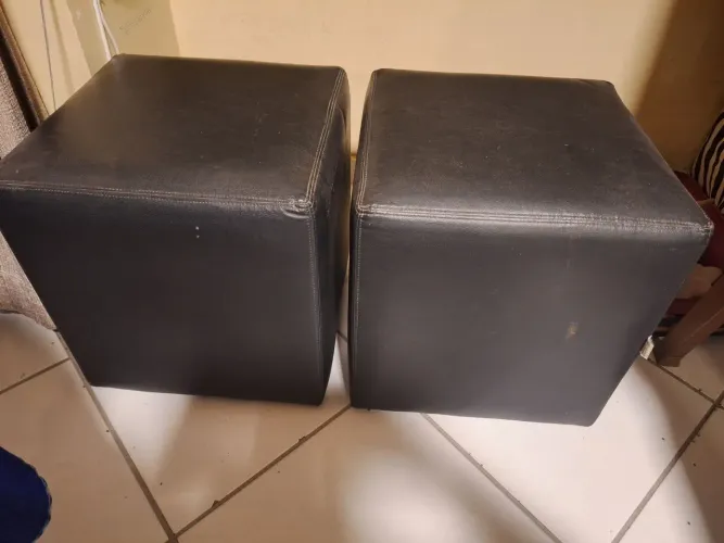 Puff Set Preto Tok Stok - 2 pelo preço de 1