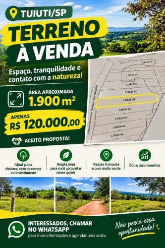VENDO TERRENO 1.904M2 TUIUTI SP