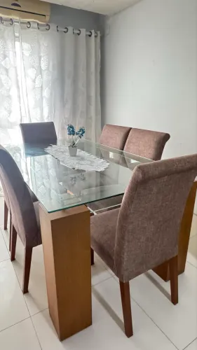 Mesa tampo de vidro