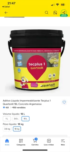 Balde Impermeabilizante tec plus top quartzolit