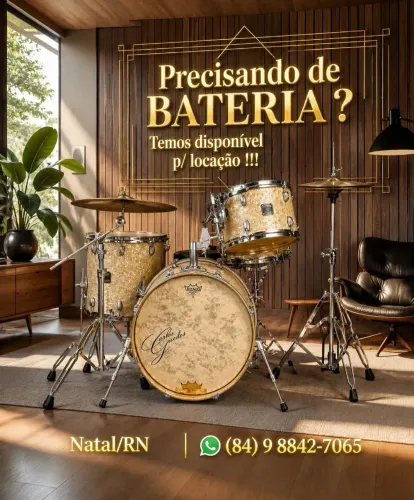 Bateria Musical, Ferragens, Pratos e Acessórios. 