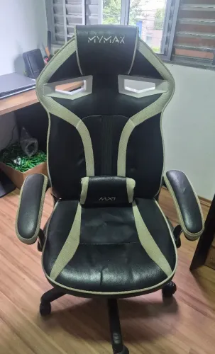 Cadeira gamer Mymax Mx1 preta e branca
