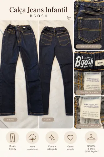 Calça Jeans Infantil Feminina B'gosh - Tamanho 8 anos