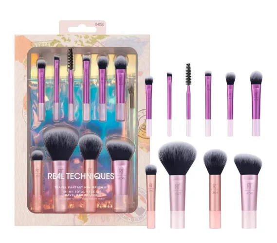 Kit Real Techniques Mini Pincéis | Best 10, Com Travel Bag