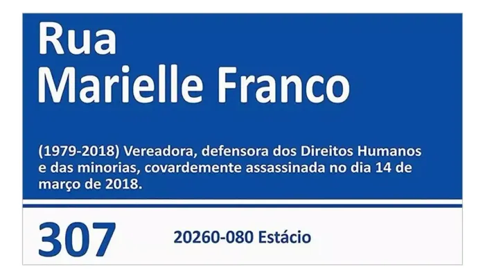 Placa decorativa Marielle Franco