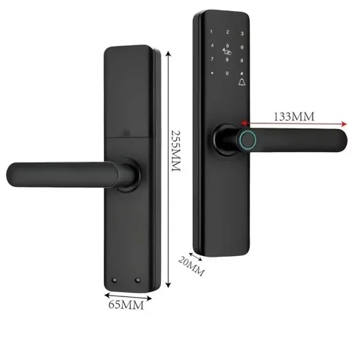 Fechadura Eletrônica Smart Door com Impressão Digital, Senha, Cartão NFC e Chave Mecânica