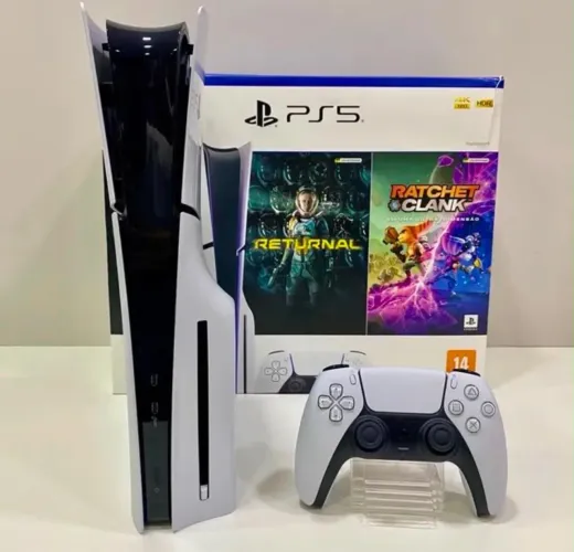 Ps5 slim mídia física c/ 1 jogo + caixa