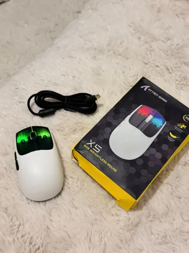 Mouse Gamer Attack Shark X5 RGB Branco