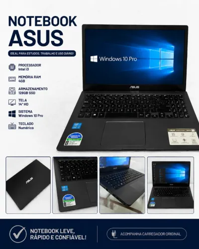 notebook ASUS 2 GERACAO INTEL I3
