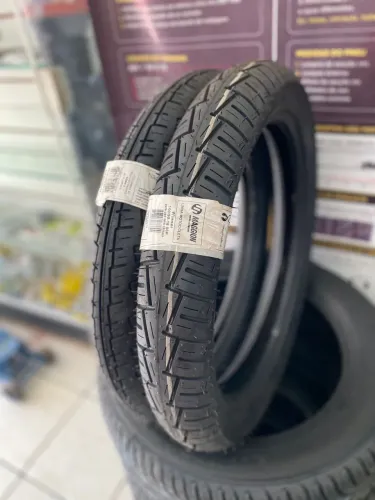 Pneu dianteiro e traseiro 100/90/18 + 80/100/18 SEM CÂMARA