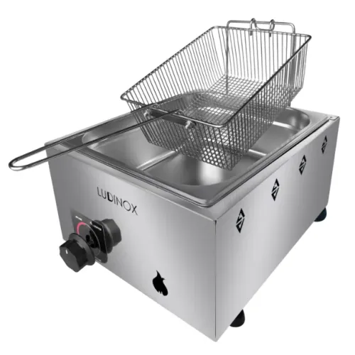 Fritadeira INOX 1 cuba de 5 litros, a gás, NOVA, garantia, c/ cestinha. Entrega GRÁTIS**